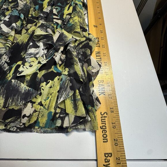 Relativity Size Medium Multi-color Floral Ruffled Lined Mesh Skirt Knee Length - Picture 5 of 7
